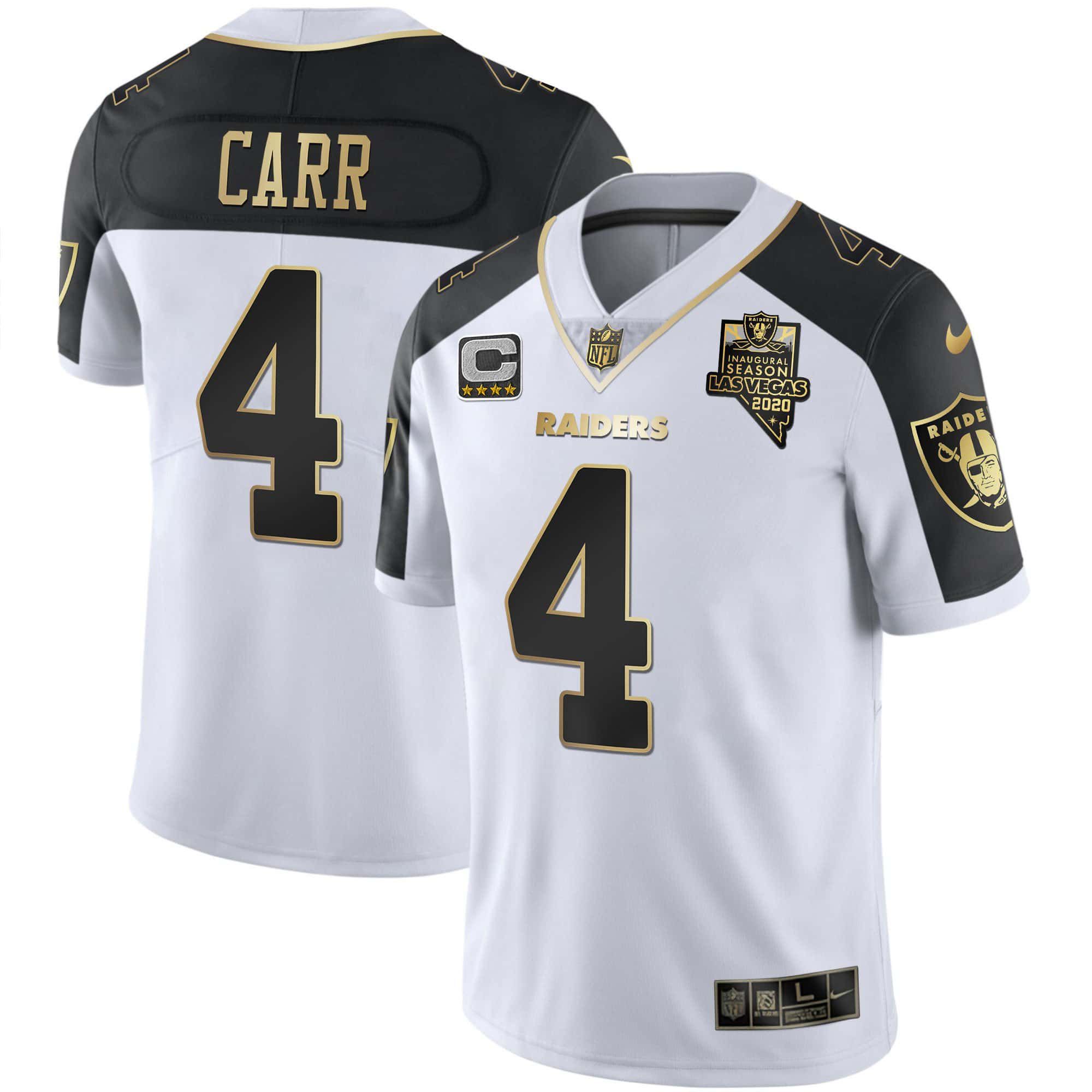 Men Oakland Raiders #4 Carr 2024 Nike Vapor White Gold & Black Inverted Limited NFL Jersey->indianapolis colts->NFL Jersey